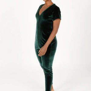 Smash + Tess Green Velvet Romper